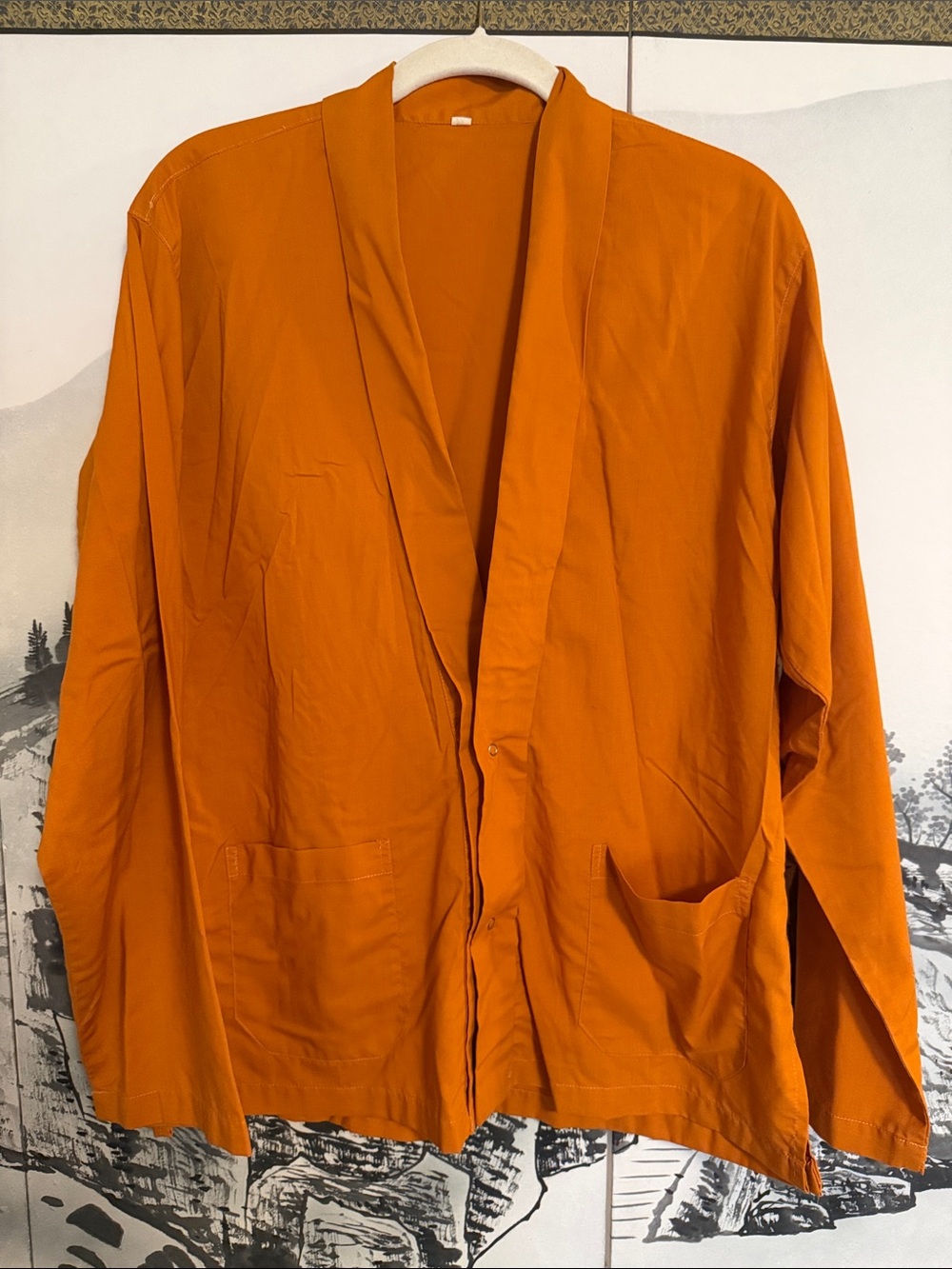 Vintage Unisex Open-Front Orange Jacket - S
